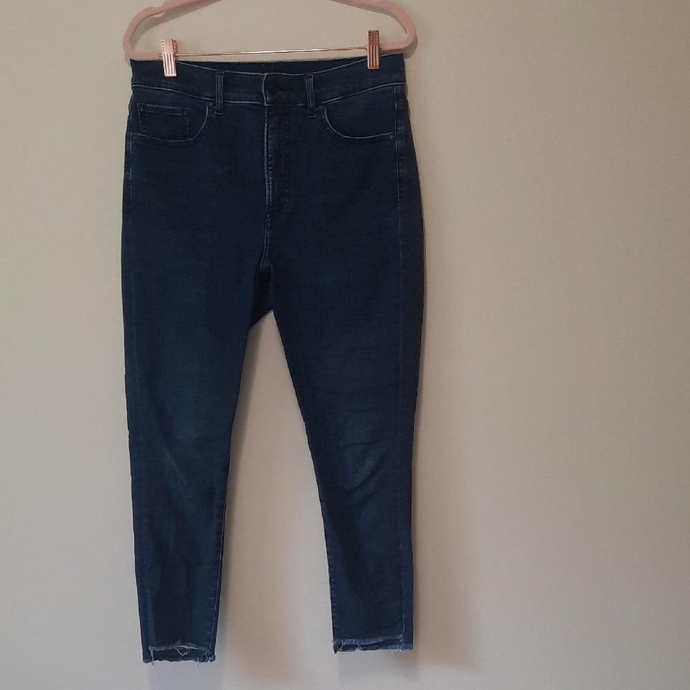 Express Blue Ankle Cropped High-Rise Jeans